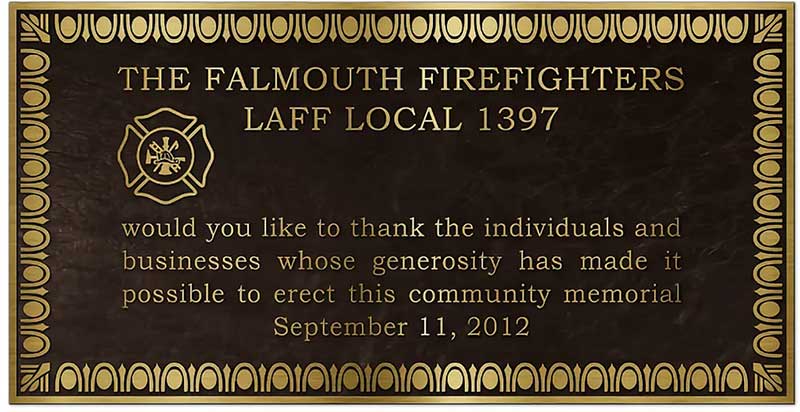 bronze fire plaque, maltese cross bronze fire station plaque, bronze fire dept plaque